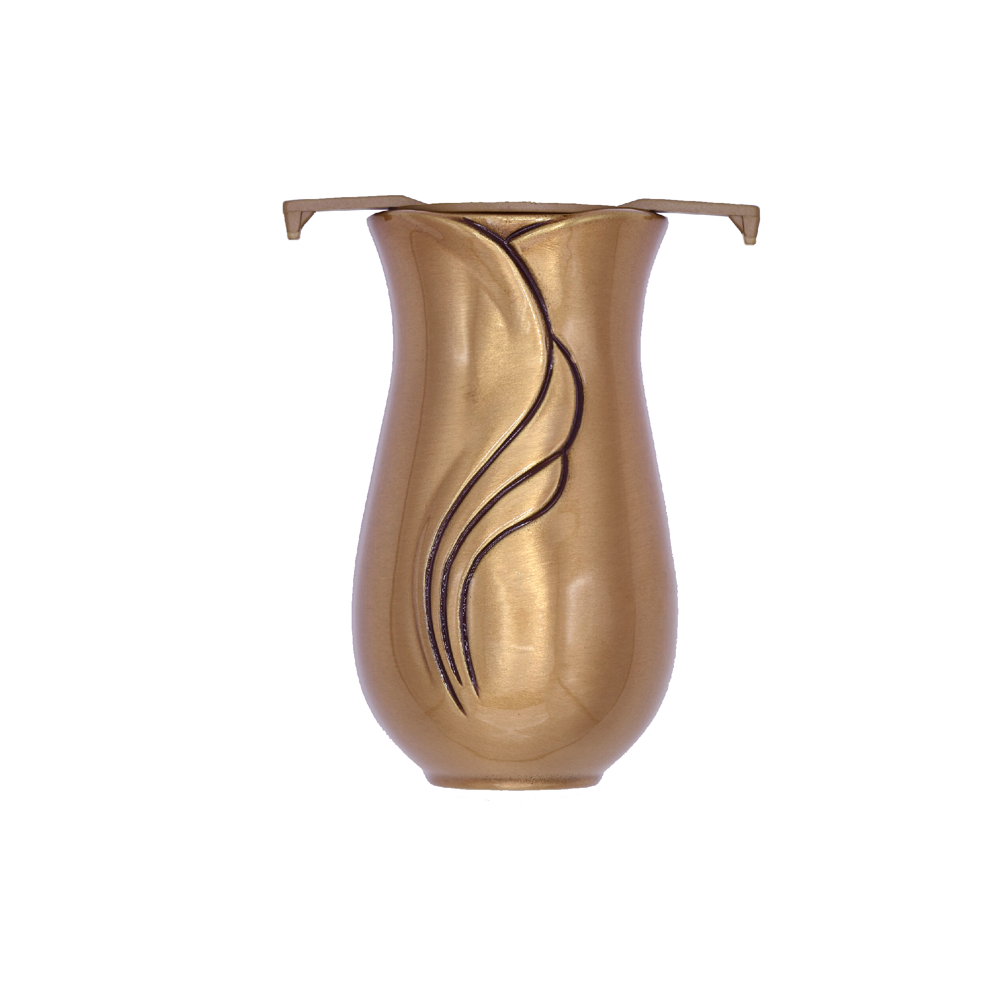 Vase Avant-Garde-dos plat, insertion avec crochets 7 x 12cm