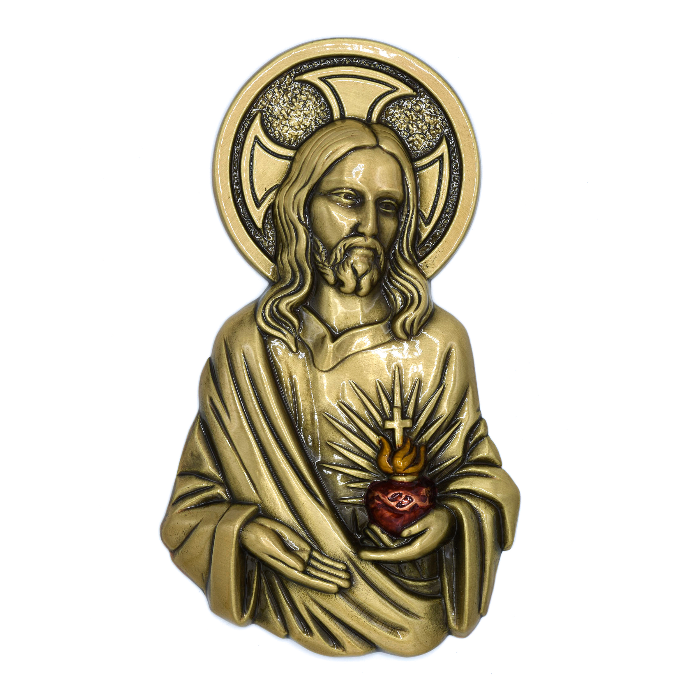 Red Sacred Heart 1/2 cust-color fin. 3.9″ x 6.7″