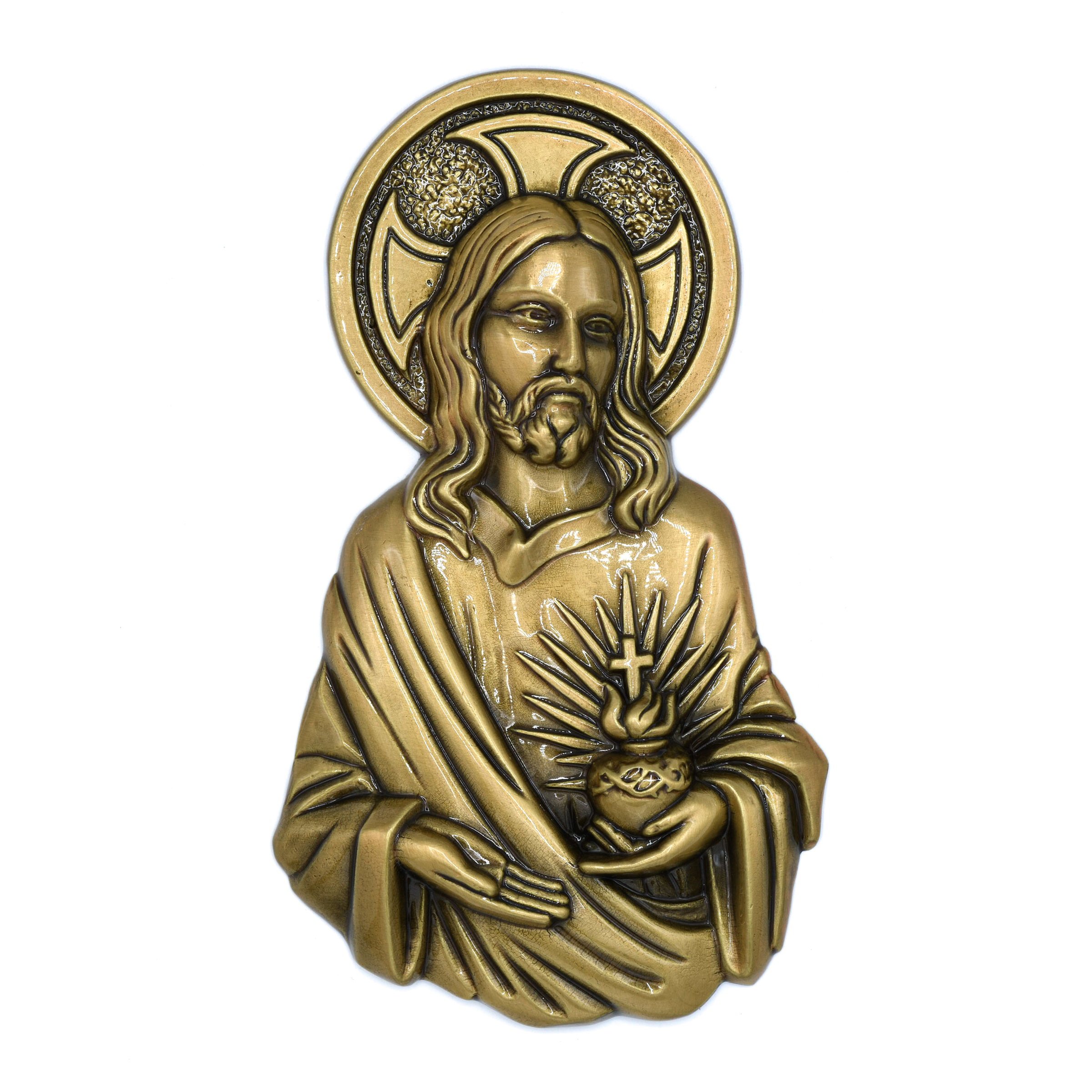 Sacred Heart 1/2 bust-bronze fin. 2.7″ x 4.7″