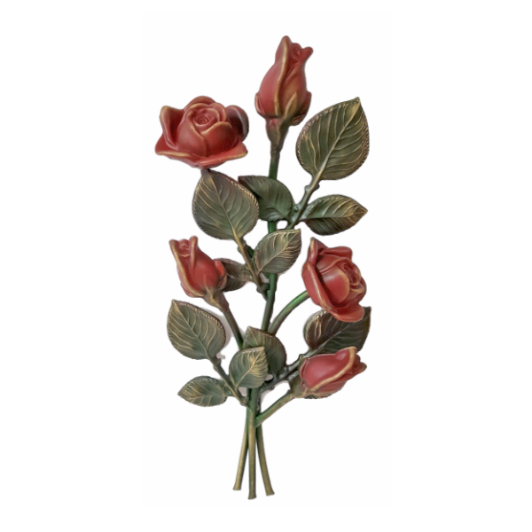 Sheaf with 5 Roses – color finish 7.8″ x 15″