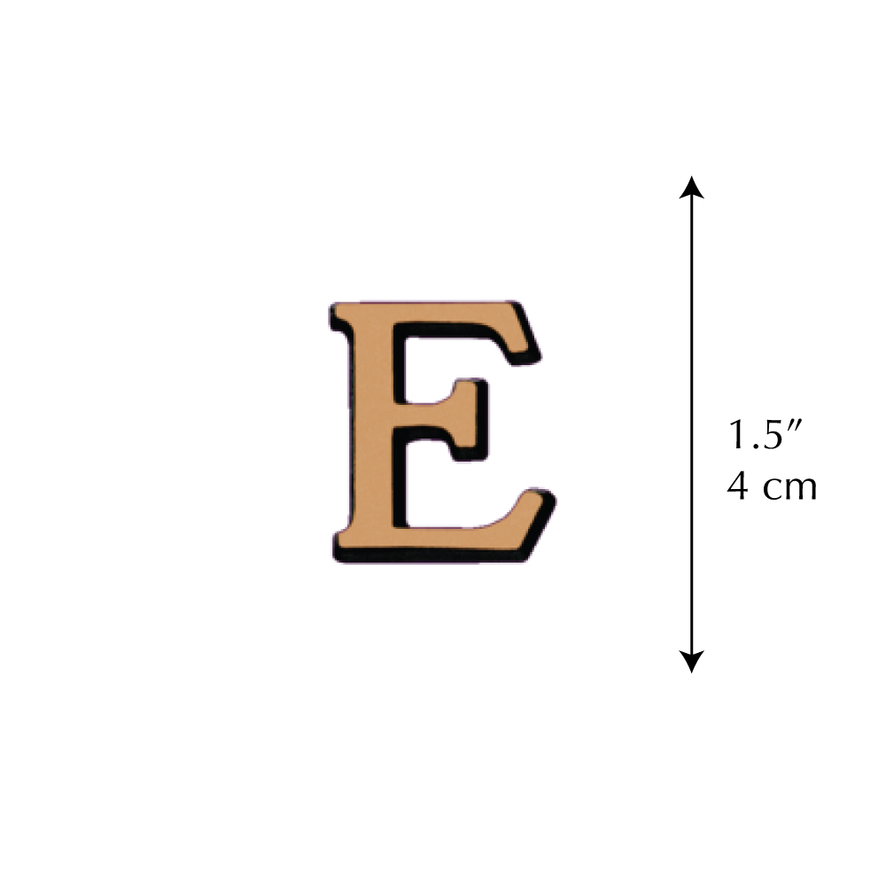 Letter E – Romano Satinado (1.5″)