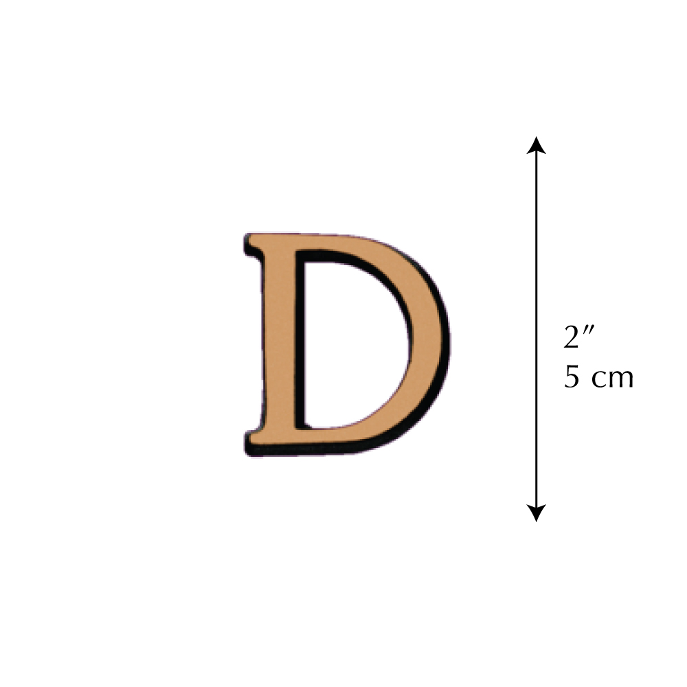 Letter D – Romano Satinado (2″)