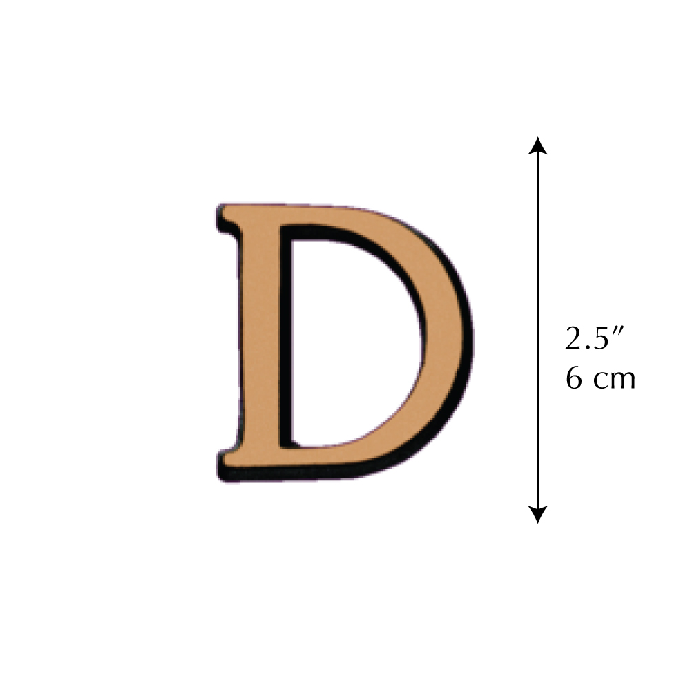 Letter D – Romano Satinado (2.5″)