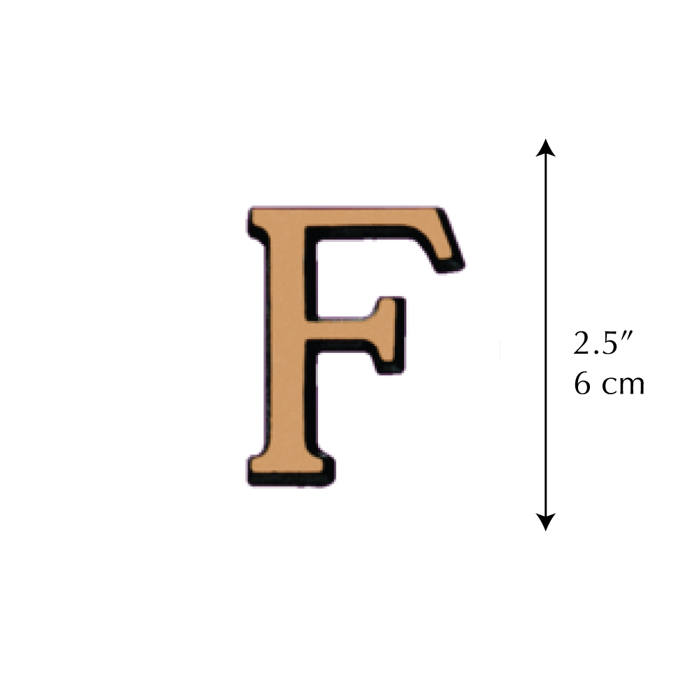 Lettre F – Romano Satinado (6 cm)